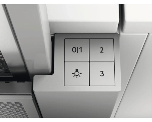 Bedieningselementen van een afzuigkap met lichtschakelaar en drie vermogensstanden