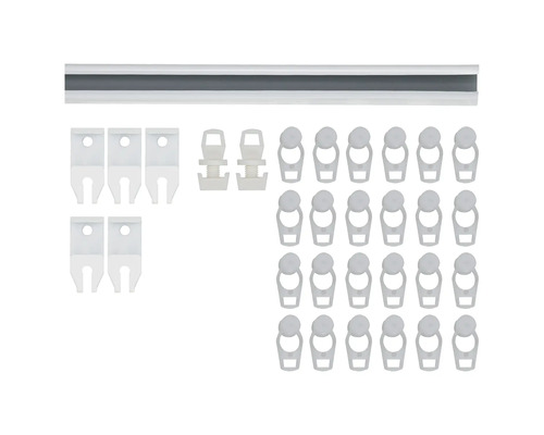 Gordijnrail met accessoires voor gordijnmontage