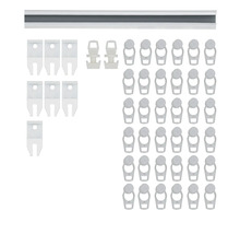 Gordijnrail met accessoires voor de gordijnmontage