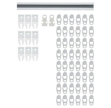 Gordijnrail met accessoires voor gordijnbevestiging