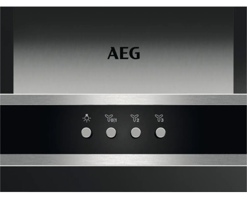 AEG Logo op een afzuigkap met bedieningspaneel