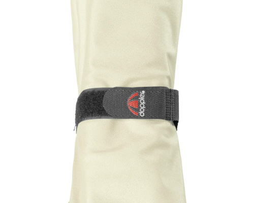 Doppler Logo op een textielband