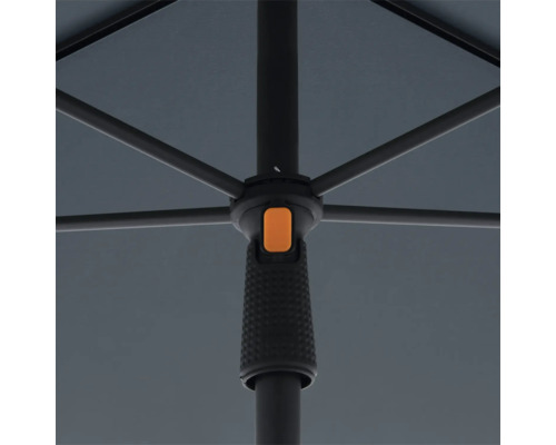 Onderkant van een parasol met bevestigingsmiddelen