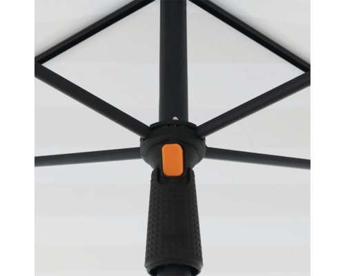 Detailopname van de baleinen en het handvat van een parasol