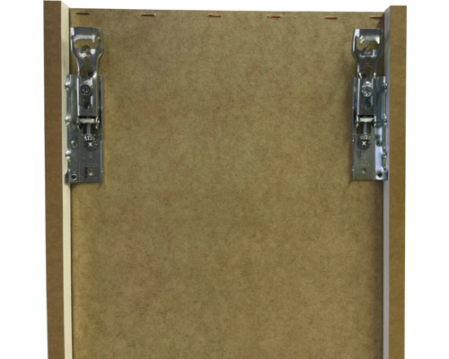 Gedetailleerde weergave van een kastdeur met gemonteerde scharnieren.