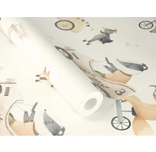 Behangrol met dierenmotieven en reisillustraties