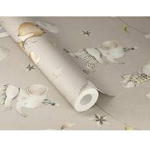 Behangrol met kinderlijk dierenpatroon