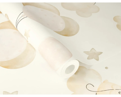 Behangrol met wolken- en sterrenpatroon