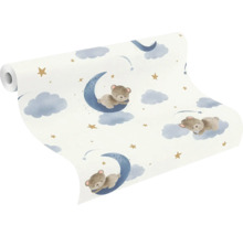 Rol behang met beren, manen, sterren en wolken voor de kinderkamer