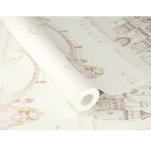 Rol behang met prinsessen en kasteelmotief