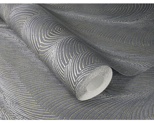Rol grijs behang met abstract patroon
