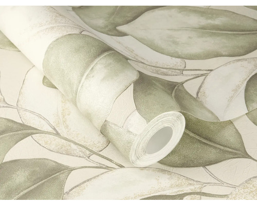 Rol vliesbehang met bladerenontwerp