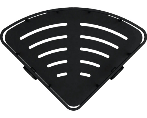 Hoekplank met afvoergoten voor douchebenodigdheden