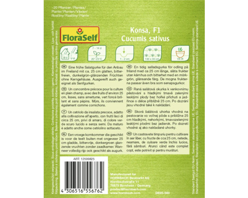 Konsa F1 komkommerzaden verpakking