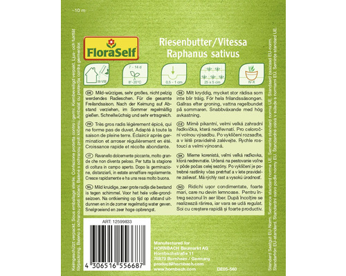 Zaadverpakking Riesenbutter/Vitessa Raphanus sativus