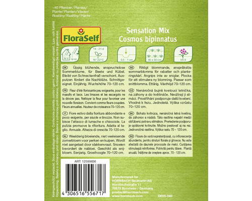Verpakking Cosmos bipinnatus zomerbloemzaden Sensation Mix