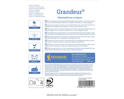 Informatie over het kweken van Grandeur krulpeterselie