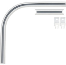 Gordijnroedeset met gebogen rail, rechte rail en beugels