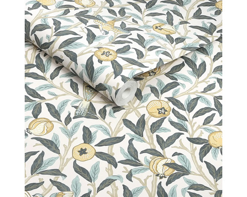 Rol behang met vogel- en granaatappelmotief