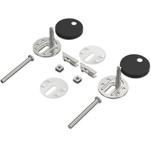 Bevestigingsset voor toiletbrillen met schroeven, moeren, beugels en sluitringen