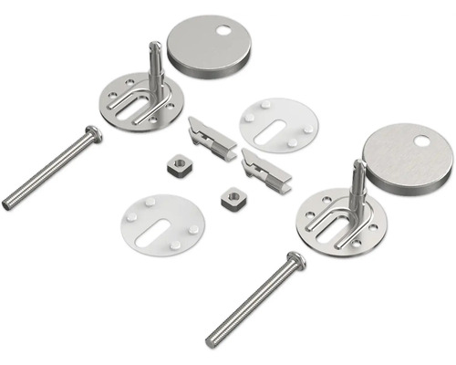 Afzonderlijke bevestigingsonderdelen voor toiletbrillen van metaal