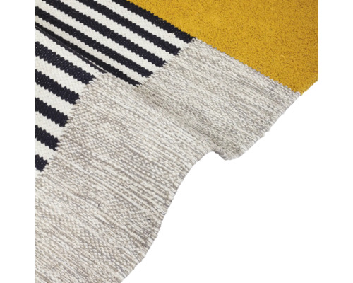 Tapijt met streepmotief en eenkleurig vlak