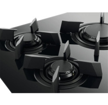 Zwarte gaskookplaat met drie branders