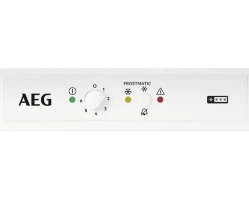 AEG logo met temperatuurregelaar en Frostmatic-functie