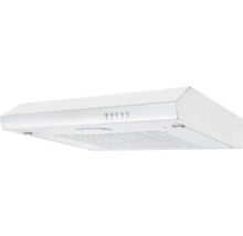 Witte afzuigkap met bedieningsknoppen