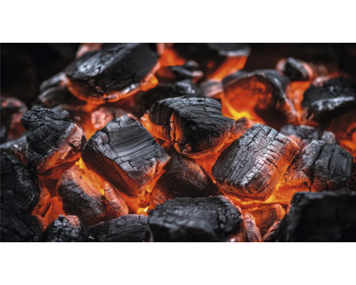 Gloeiende houtskool voor de barbecue