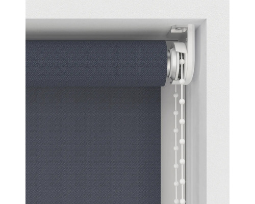 Detailopname van een donkergrijs zijdelings bedienbaar rolgordijn