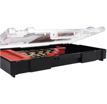 Boorset in geopende kunststof koffer