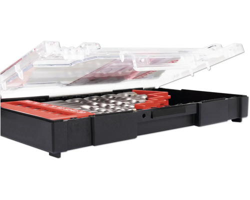 Boorset in geopende koffer