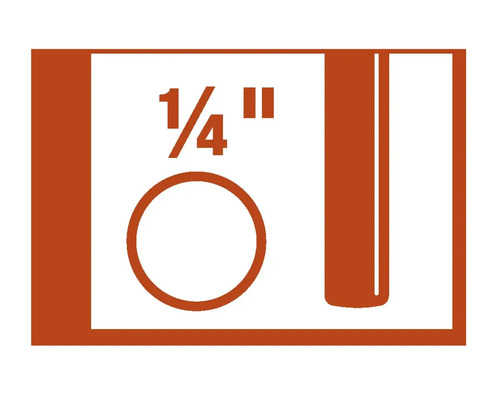 Symbool voor een kwart inch boring