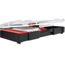 Set decoupeerzaagbladen in geopende opbergdoos