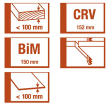 Illustraties met maatgegevens en productkenmerken