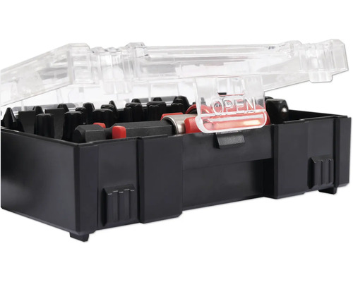 Bitset in zwarte behuizing met transparant deksel