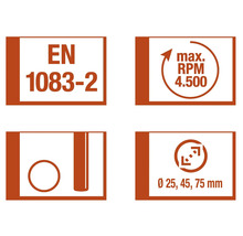 Informatie over normen, maximaal toerental en gereedschapsopname