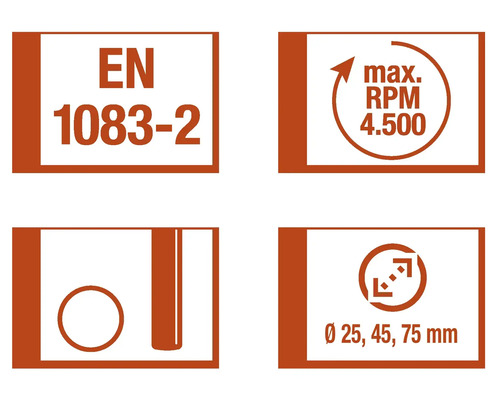 Informatie over normen, maximaal toerental en gereedschapsopname