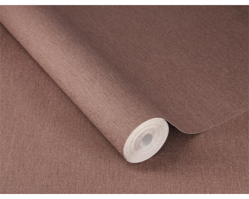 Een rol bruin textielbehang.