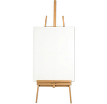 Houten schildersezel met wit doek