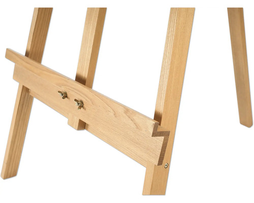 Detailopname van een houten schildersezel