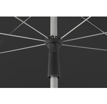 Detailaanzicht van een parasol met baleinen en mechanisme