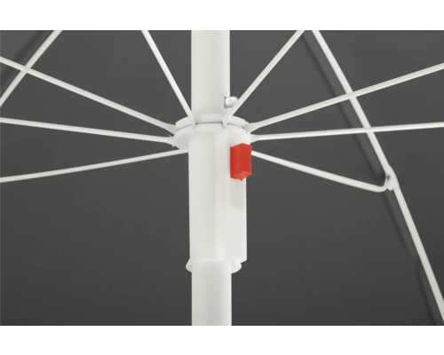 Detailopname van een parasol met baleinen en mechanisme