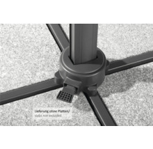 Parasolvoet met vier poten voor verzwaring met platen