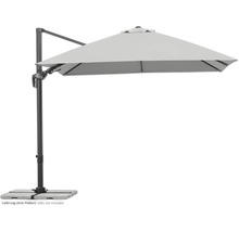 Vrijhangende parasol met grijze doek en stalen frame