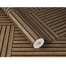 Behang met houten planken ontwerp