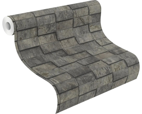 Rol behang met steenlook