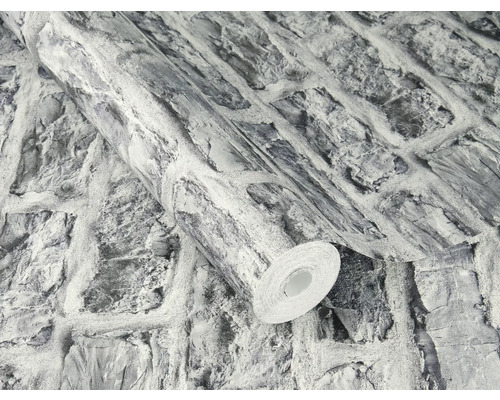 Rol behang met stenen muurmotief