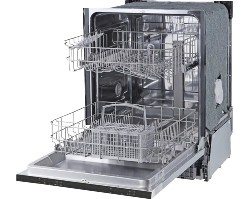 Open vaatwasser met afwasmanden